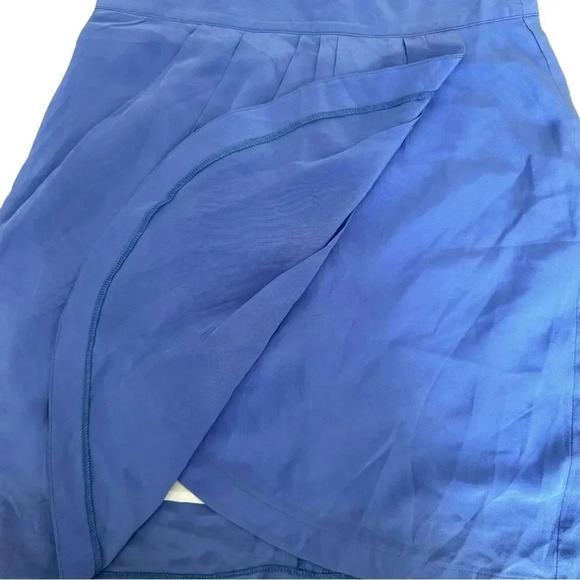 YUMI KIM Blue Silk Mini Skirt Pleaded Women’s size Small - Picture 6 of 10